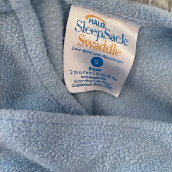 Halo Sleep Sack Blue Fleece Velcro Swaddle Baby Size Small - Picture 6 of 8